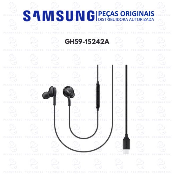 Fone de Ouvido AKG USB-C Preto Original Samsung – GH59-15242A