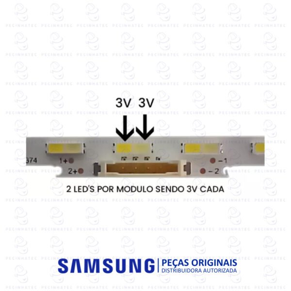 Barra de LED Original Samsung 60″ AU/BU8000 – BN96‑52596A - Imagem 2