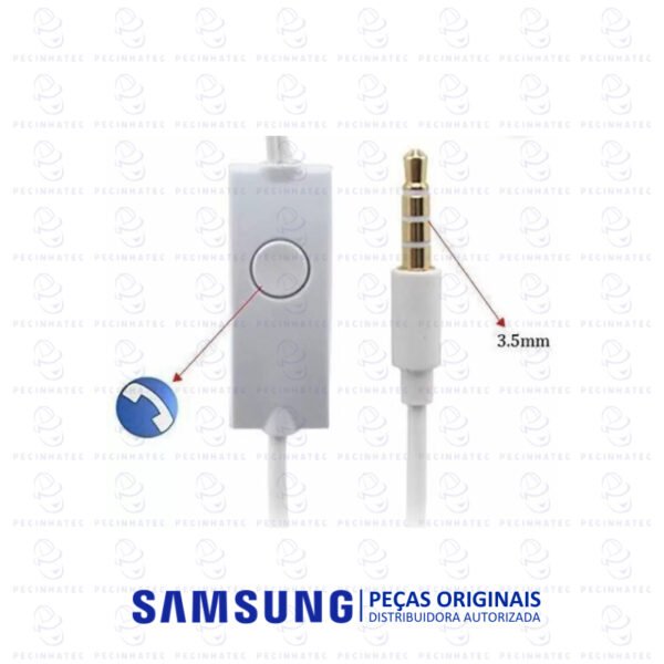 Fone de ouvido Galaxy J1 SAMSUNG Original BRANCO – GH59-11849A - Imagem 2